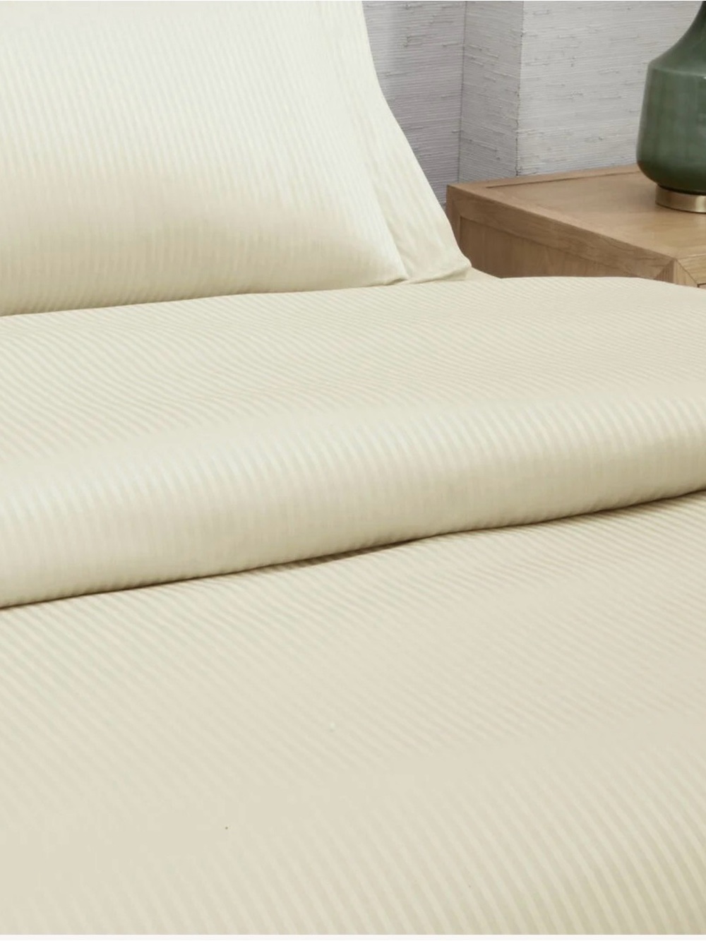 NWT Westin Hotel King Tonal Stripe Duvet Cover Ivory Egyptian Cotton $545